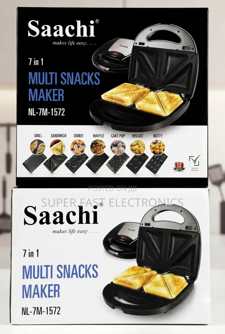 Saachi Multi Snacks Maker –7-in-1 Grill Sandwich Donut Waffle Cake Pop