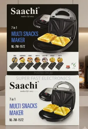 Saachi Multi Snacks Maker –7-in-1 Grill Sandwich Donut Waffle Cake Pop