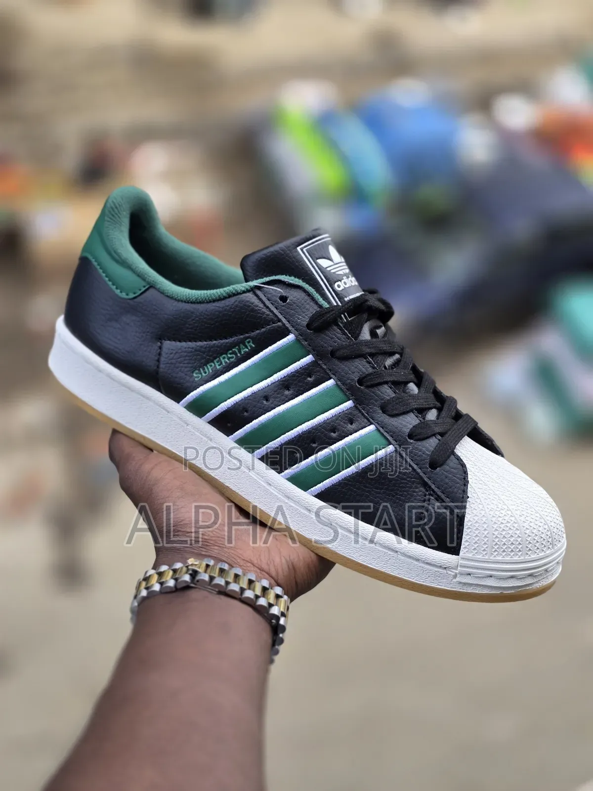 Adidas Superstar Green Blue High Master Quality Shoes Made in Vietnam