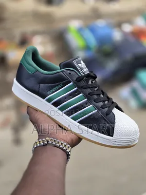 Adidas Superstar Green Blue High Master Quality Shoes Made in Vietnam