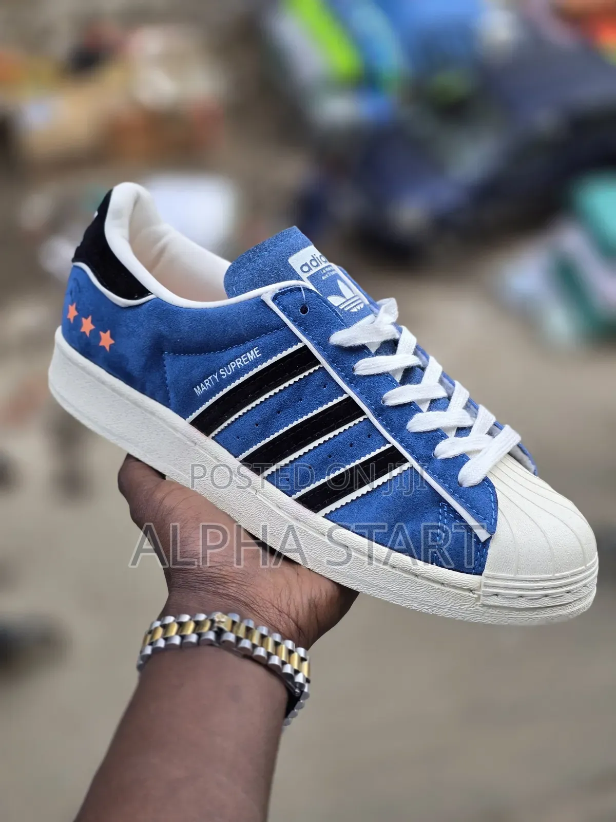 Adidas Superstar Green Blue High Master Quality Shoes Made in Vietnam