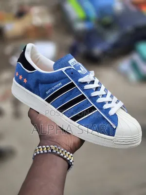 Adidas Superstar Green Blue High Master Quality Shoes Made in Vietnam