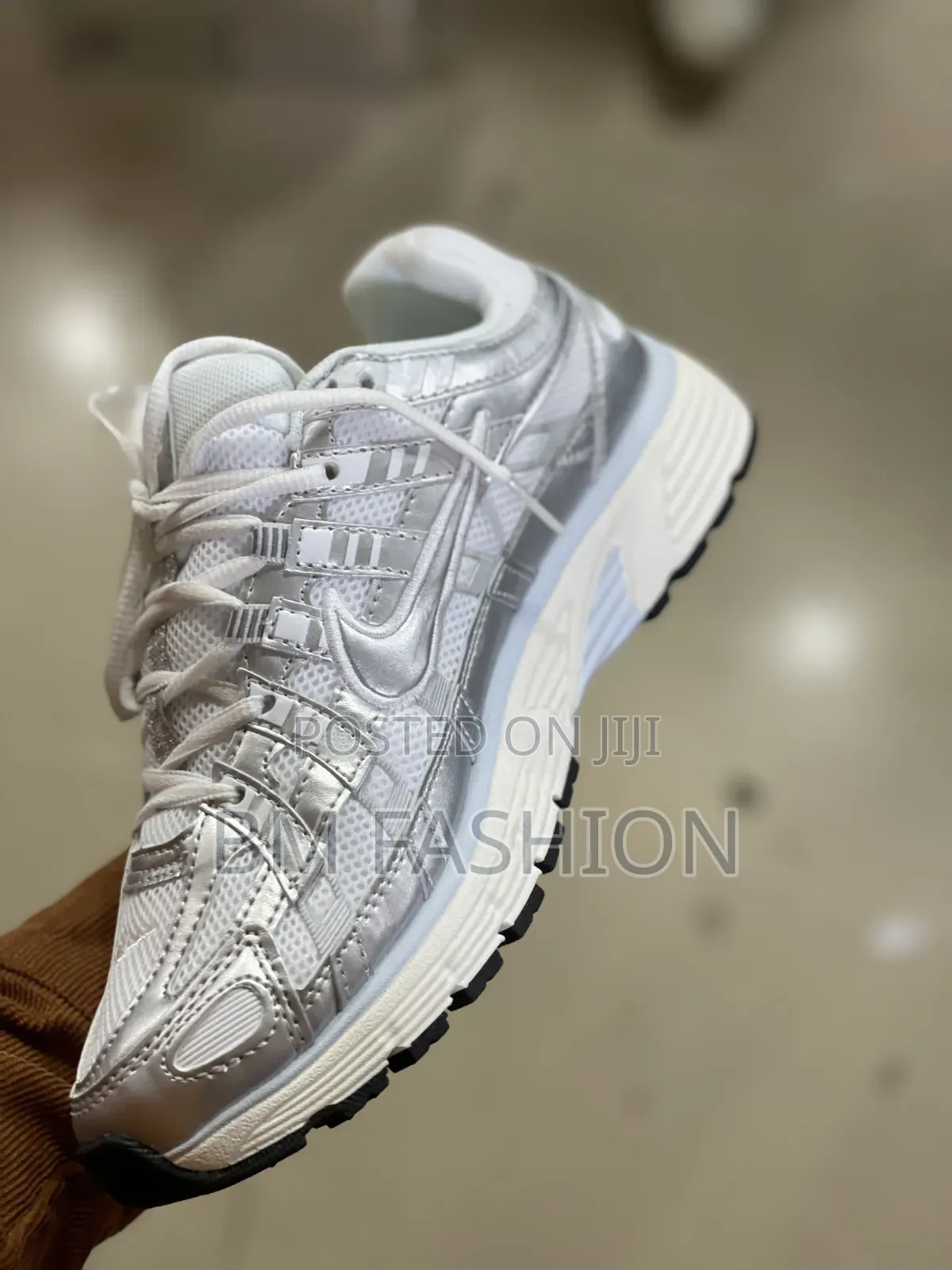 Nike P-6000 Sneakers Featuring Breathable White Mesh With Striking Met