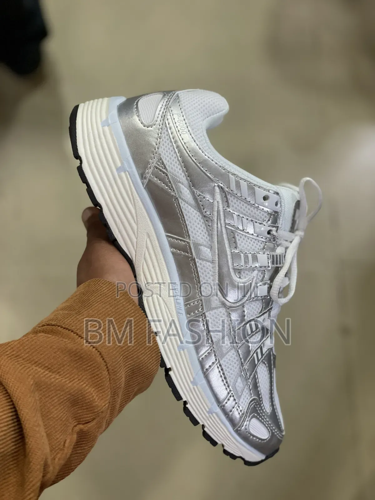 Nike P-6000 Sneakers Featuring Breathable White Mesh With Striking Met