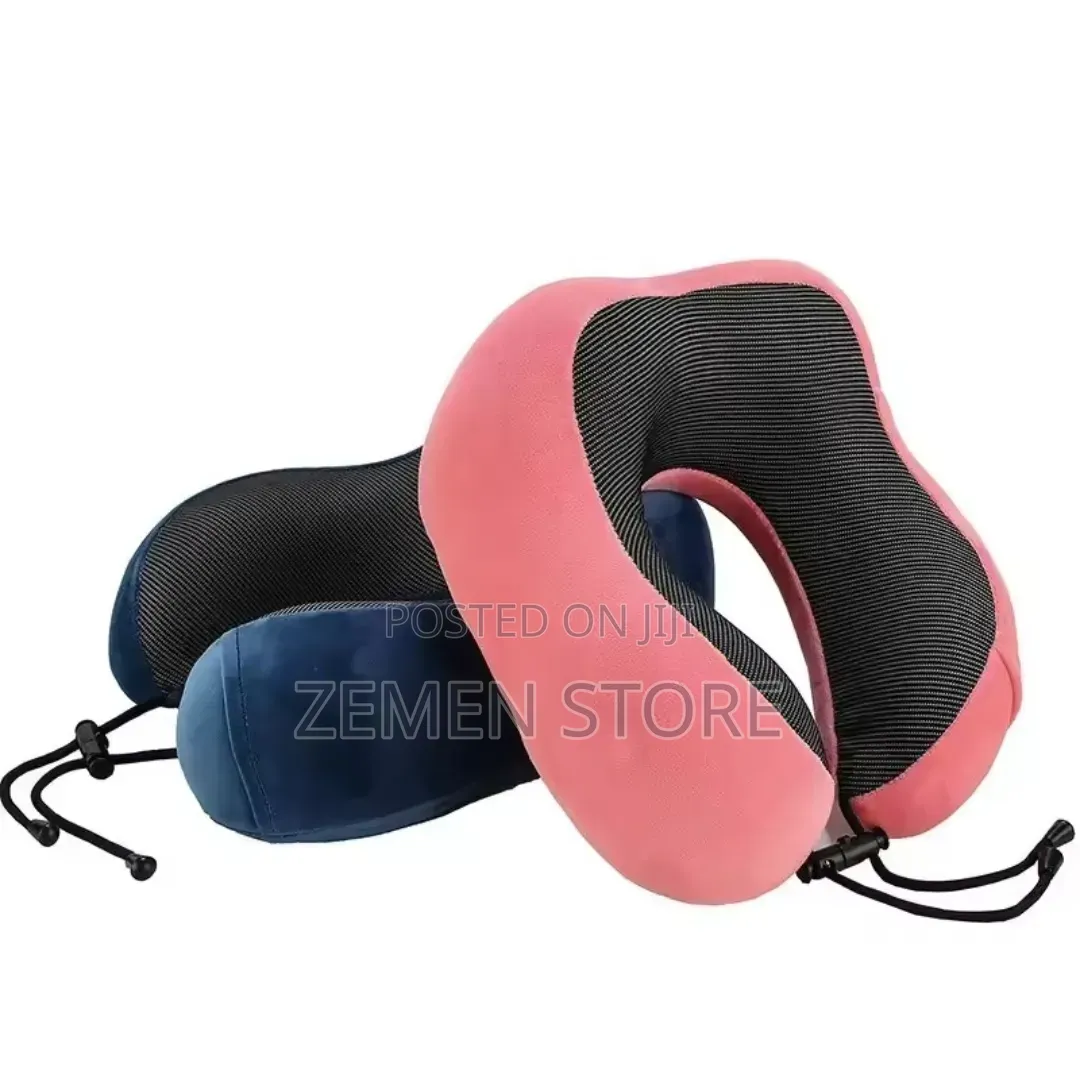 Ergonomic Memory Foam Travel Neck Pillow With Adjustable Strap