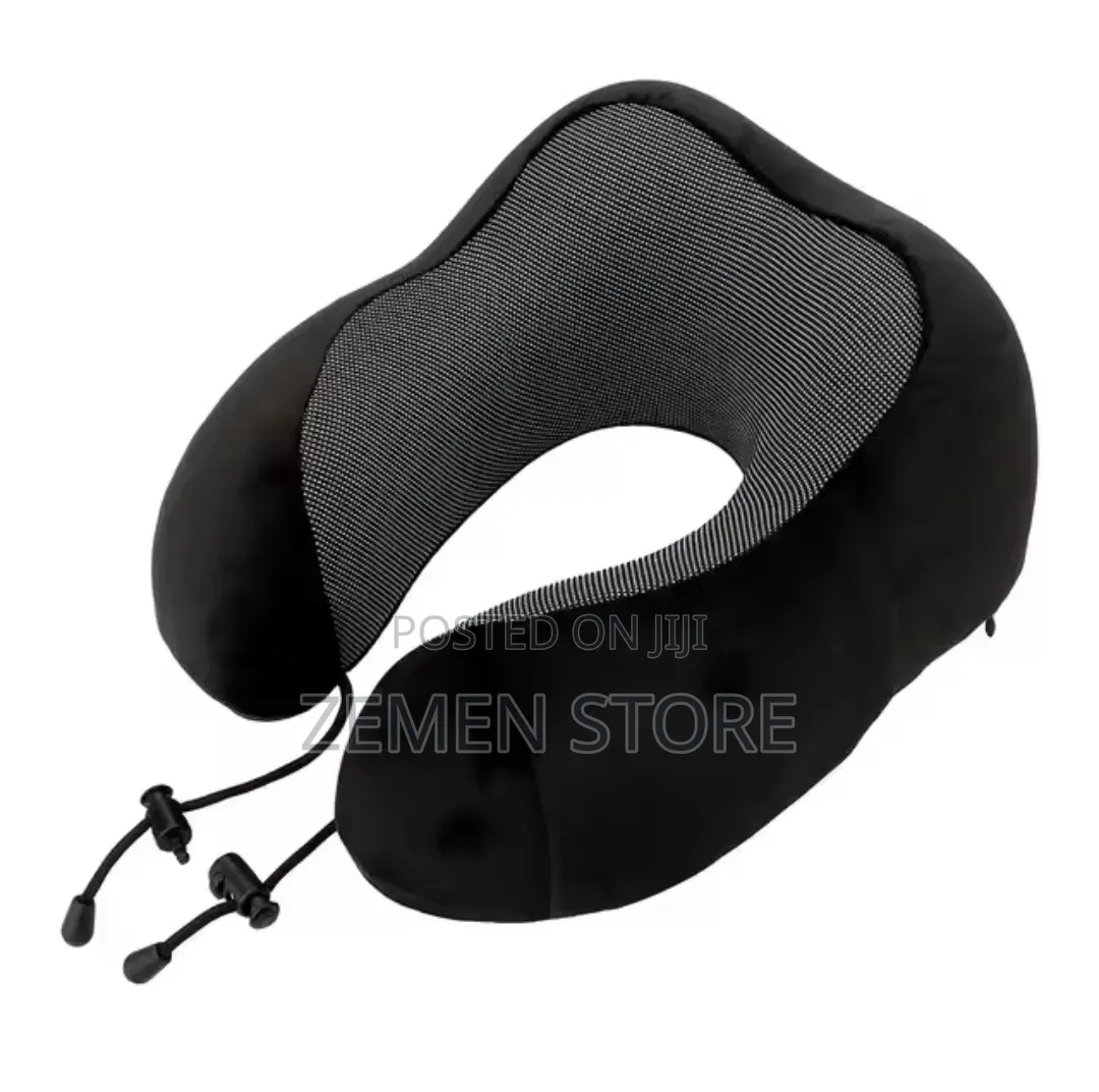 Ergonomic Memory Foam Travel Neck Pillow With Adjustable Strap