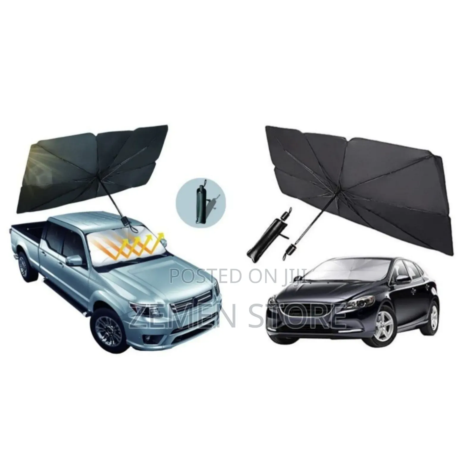 Foldable Car Windshield Sunshade Umbrella የመኪና ጃንጥላ