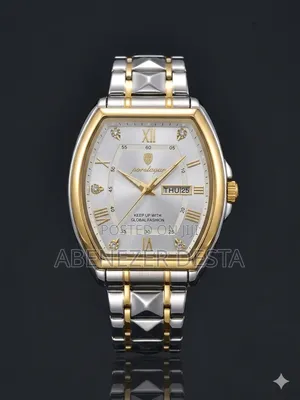 Poedagar 958 Quartz Wristwatch Featuring a Striking Two-Tone Silver