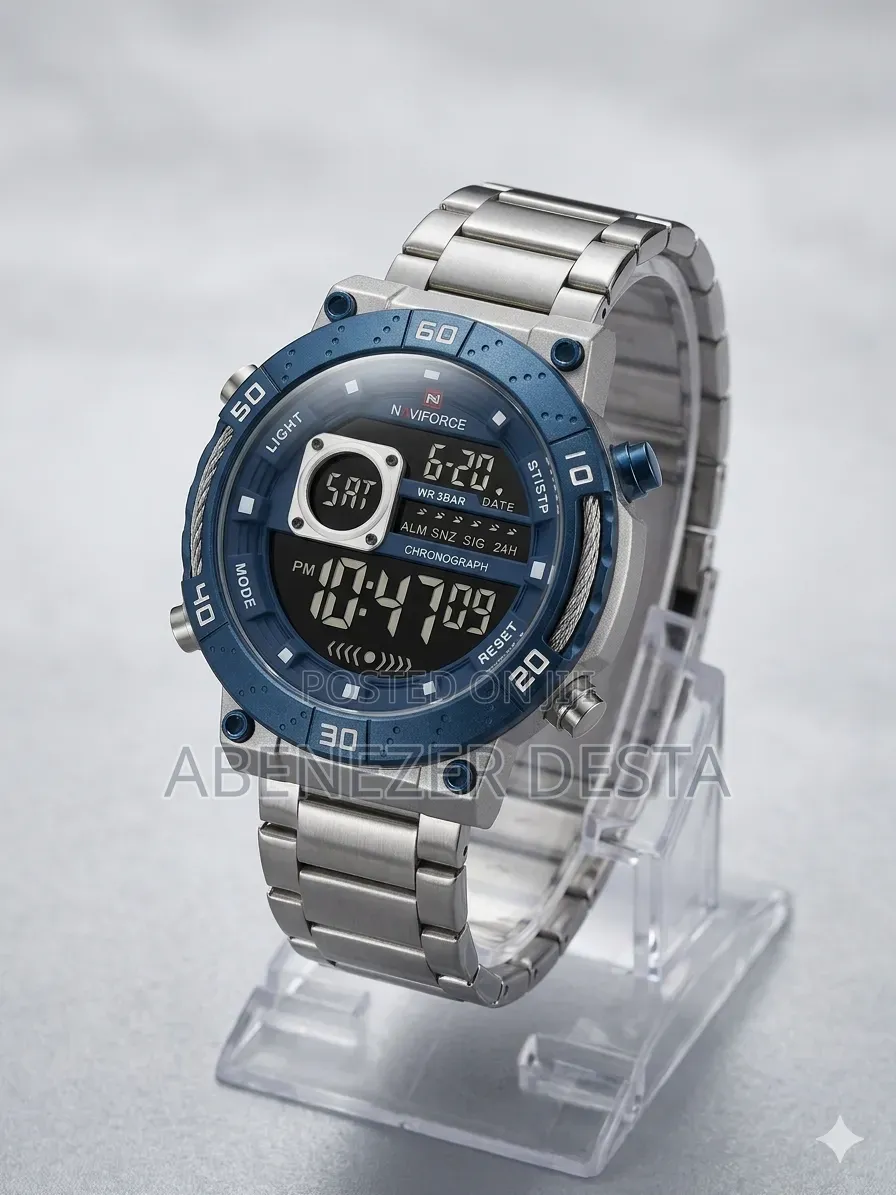 Naviforce NF9241S Sports Wristwatch Featuring a Silver Stainless Steel