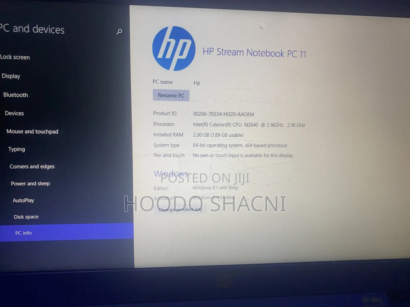 Laptop HP Stream Notebook 2GB Intel Celeron SSD 256GB