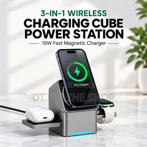 3-in-1 Electric Rotating Magnetic Wireless Charger
