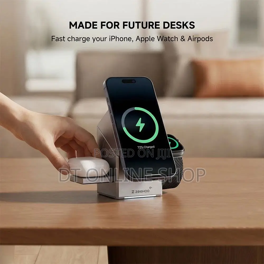 3-in-1 Electric Rotating Magnetic Wireless Charger