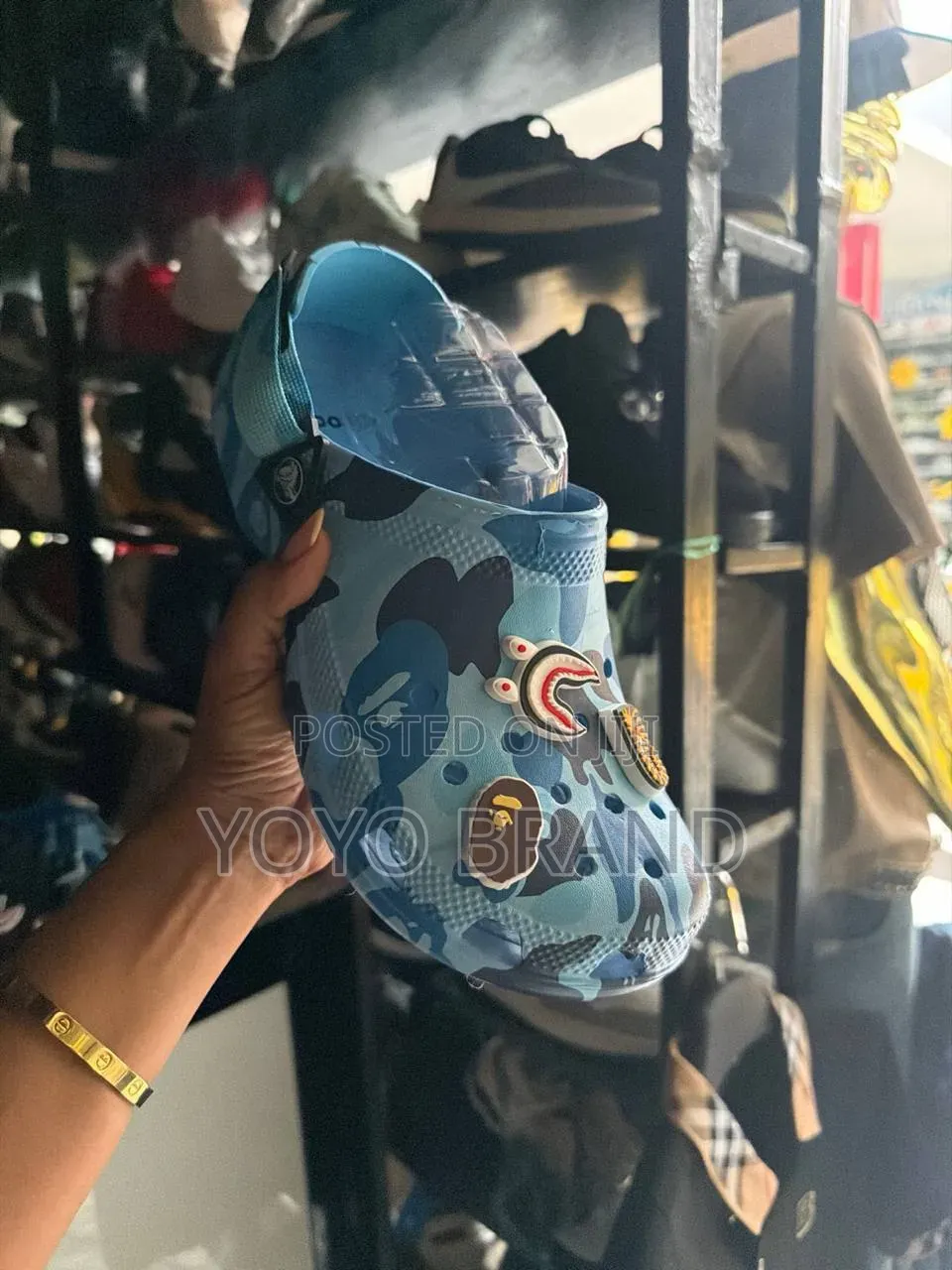 BAPE X Crocs Classic Logs "ABC Camo Blue" Unisex Fashion Shoes