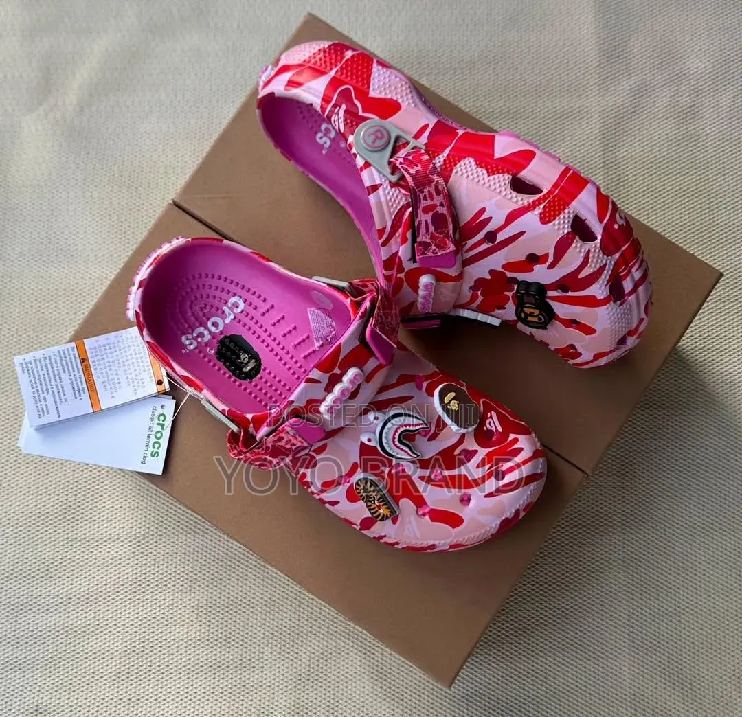 BAPEx Crocs Classic Clog "Pink Camo" Unisex Fashion Shoes