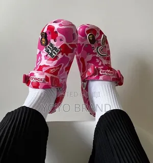 BAPEx Crocs Classic Clog "Pink Camo" Unisex Fashion Shoes