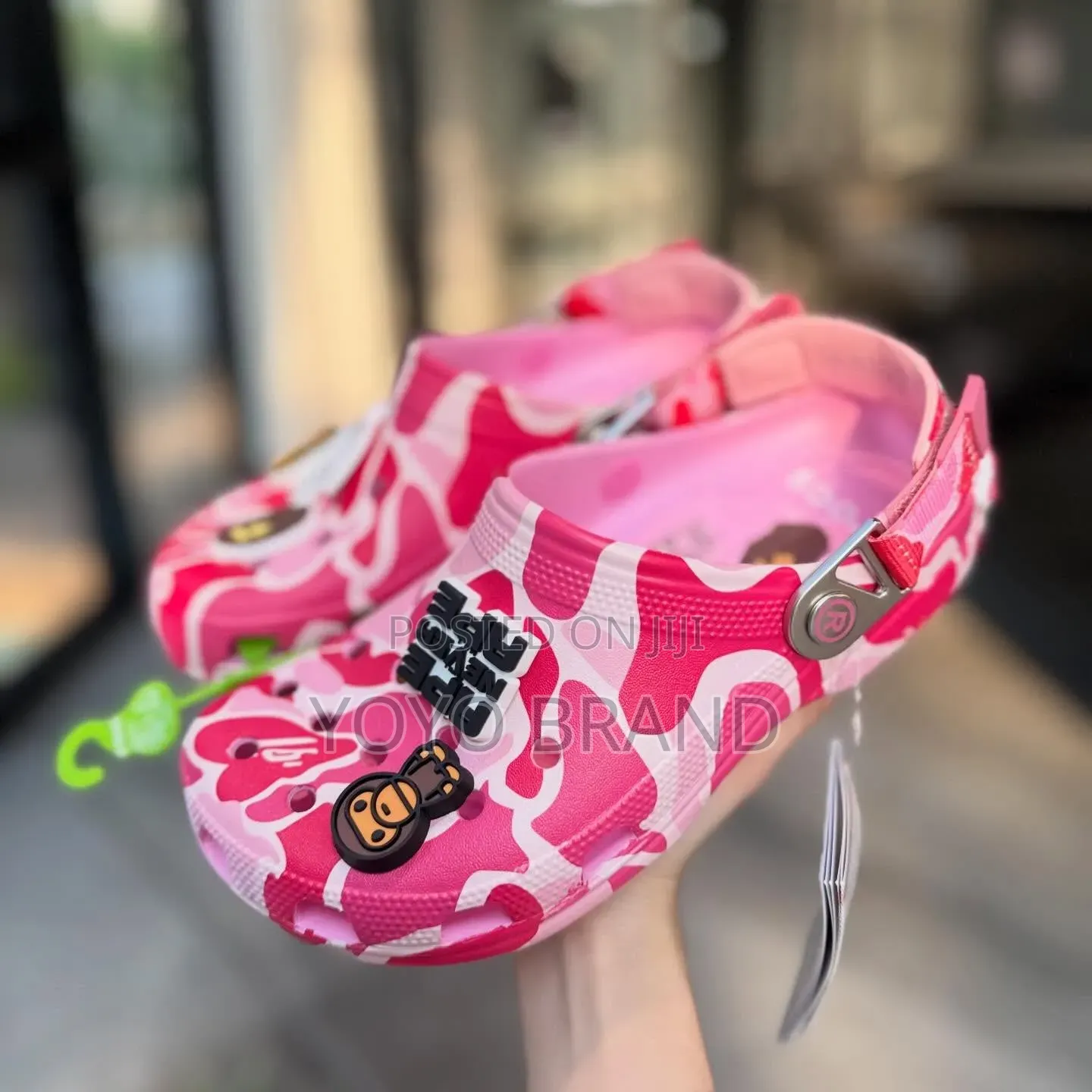 BAPEx Crocs Classic Clog "Pink Camo" Unisex Fashion Shoes
