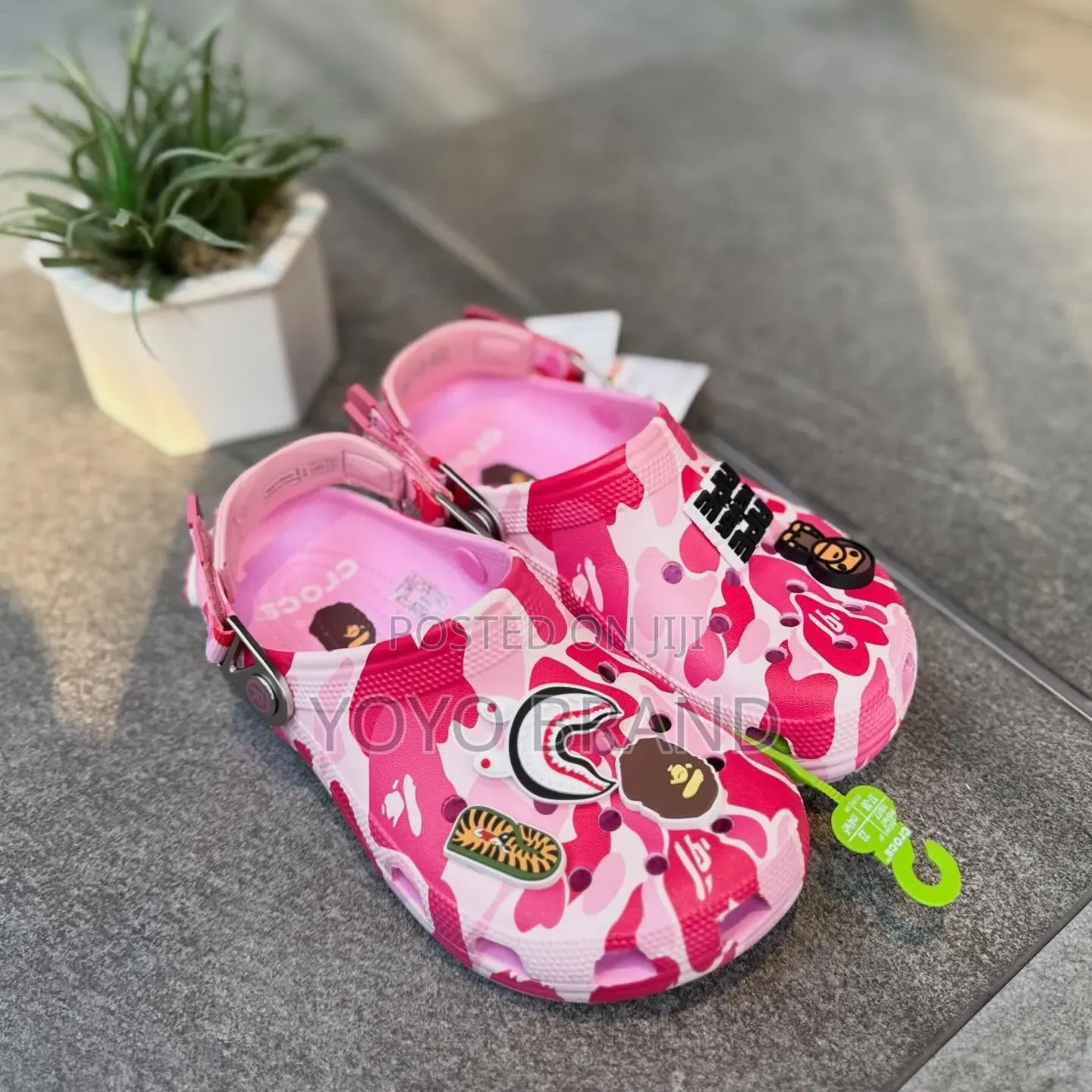 BAPEx Crocs Classic Clog "Pink Camo" Unisex Fashion Shoes