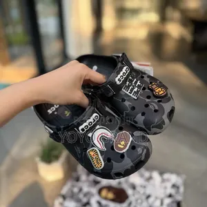 BAPEx Crocs Classic Clogs Black Unisex Fashion Shoes