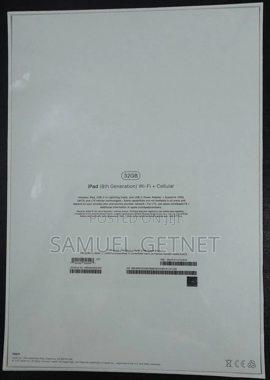 New Apple iPad 10.2 (2020) 32 GB Gray