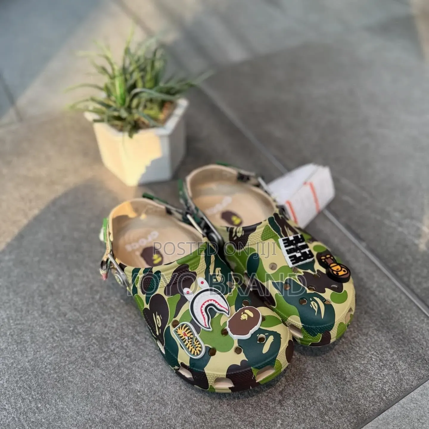 BAPE × Crocs Classic Clog ABC Camo Green Classic Unisex Fashion Shoes