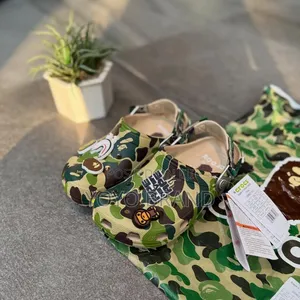 BAPE × Crocs Classic Clog ABC Camo Green Classic Unisex Fashion Shoes