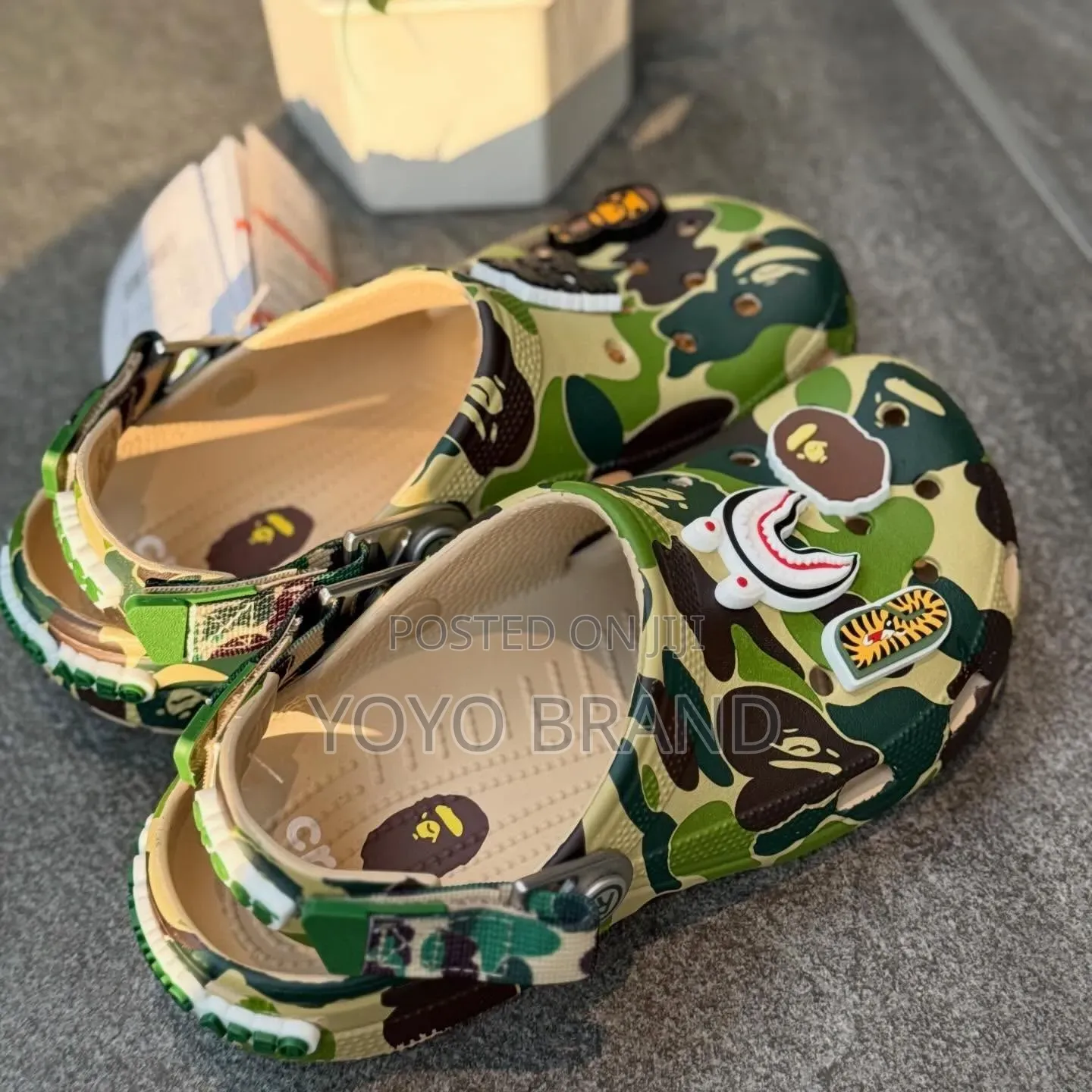 BAPE × Crocs Classic Clog ABC Camo Green Classic Unisex Fashion Shoes