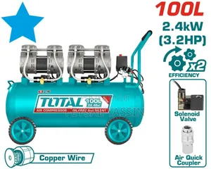 TOTAL 100L Oil-Free and Silent Air Compressor.