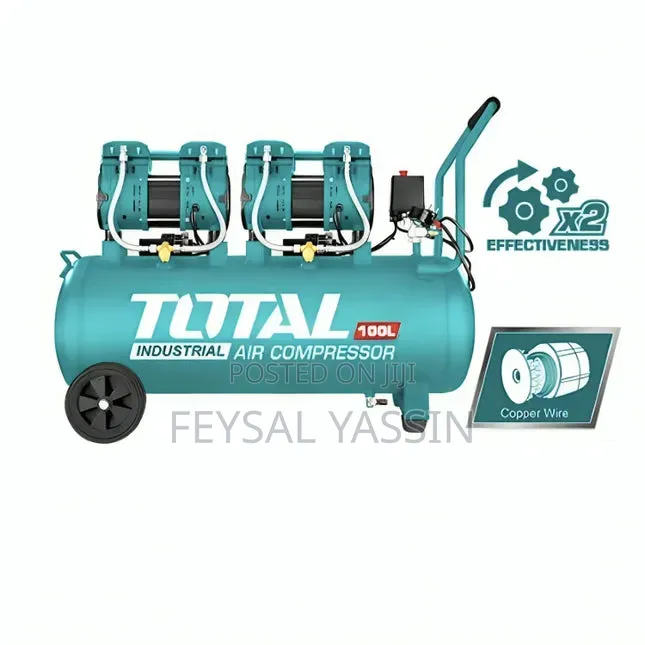 TOTAL 100L Oil-Free and Silent Air Compressor.