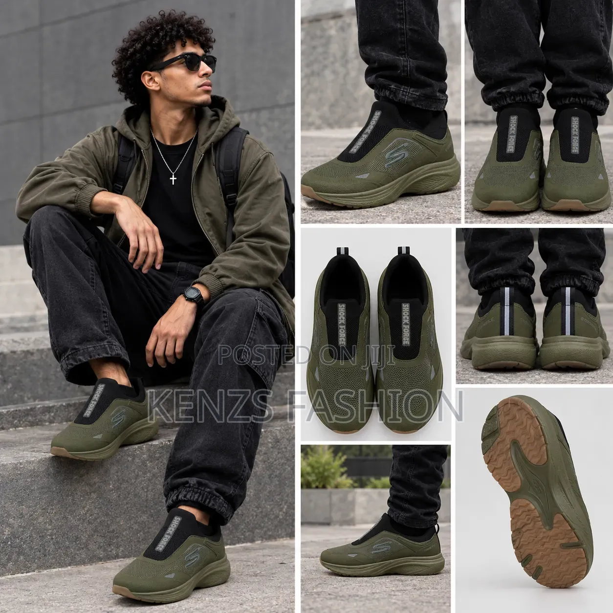 Premium Arrival - Quality Skechers Shoes (Olive Green)