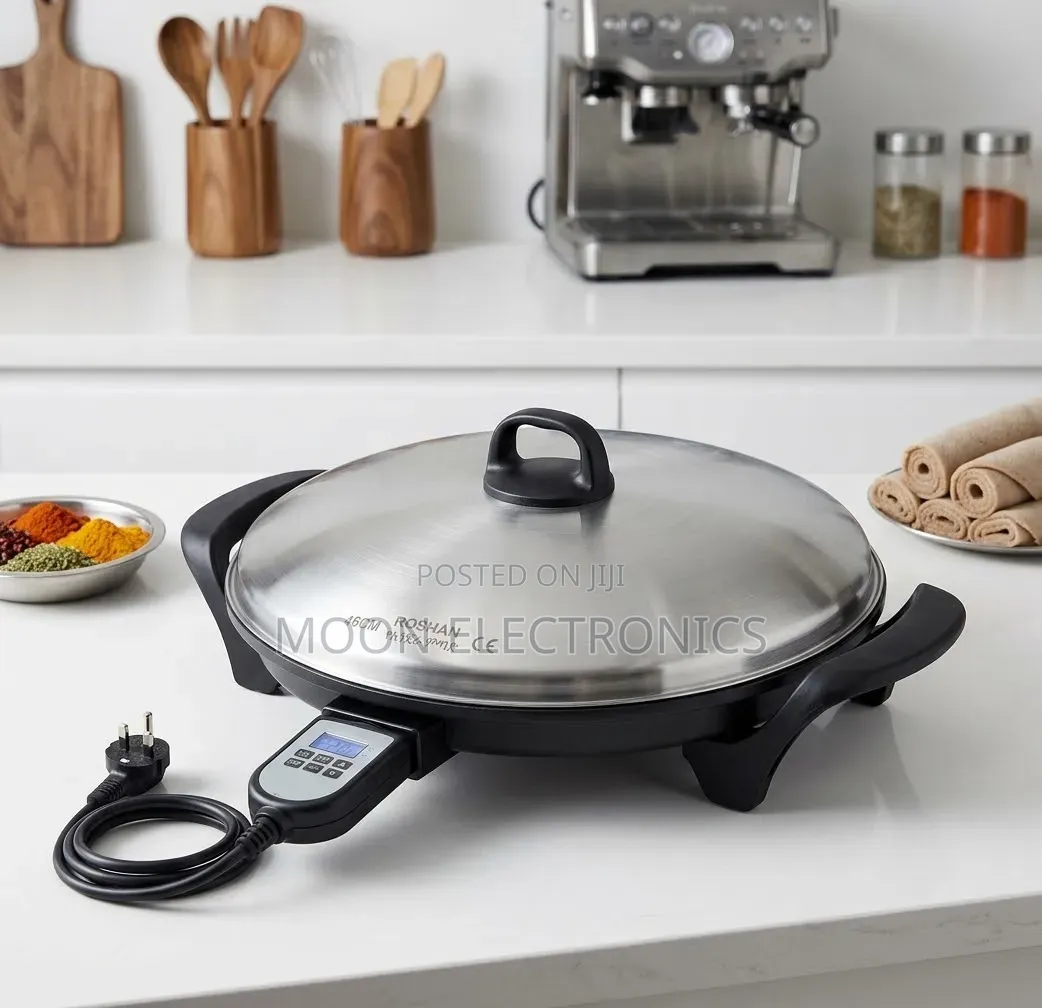 ROSHAN 46CM Electric Injera Mitad – Multi-Purpose Digital Grill
