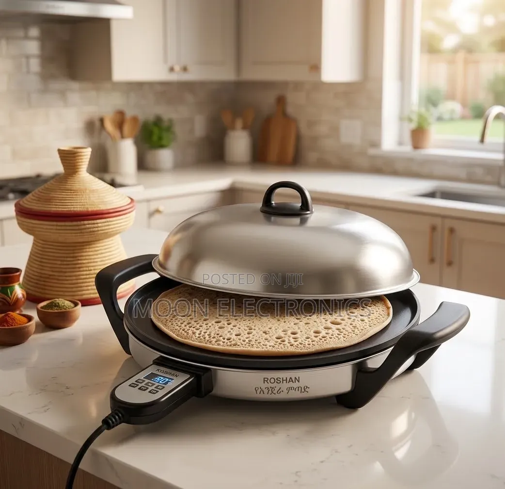 ROSHAN 46CM Injera Mitad / Electric Grill- Smart Cooking Made Easy!