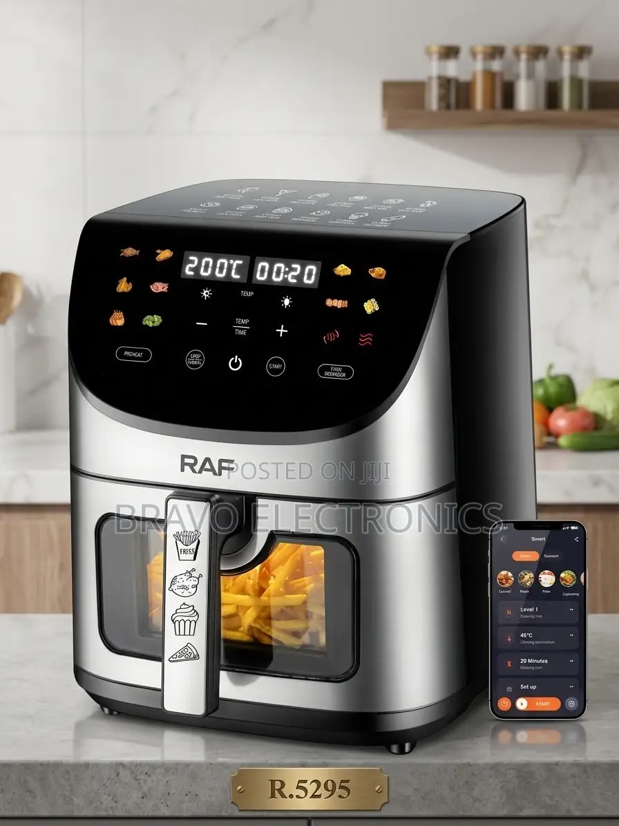 RAF 8L Smart Air Fryer – 1700W | Touch Control + Phone Control