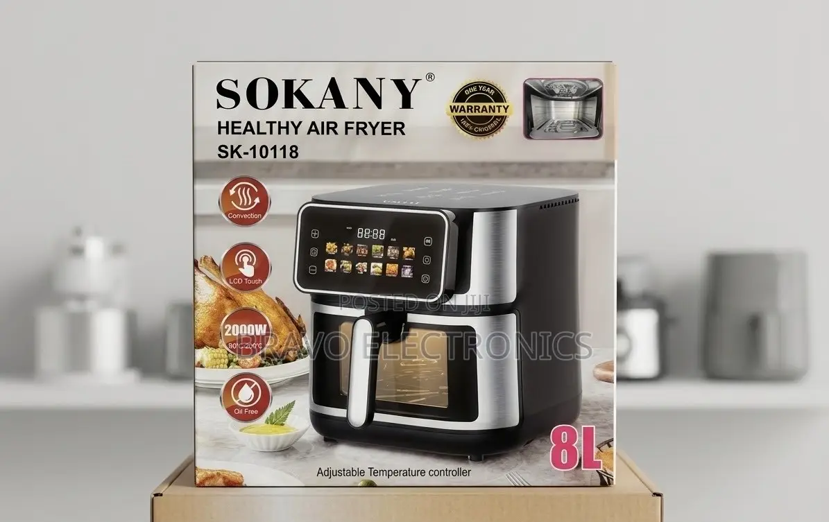  Sokany 8L Healthy Air Fryer – 2000W | Digital Touch Screen