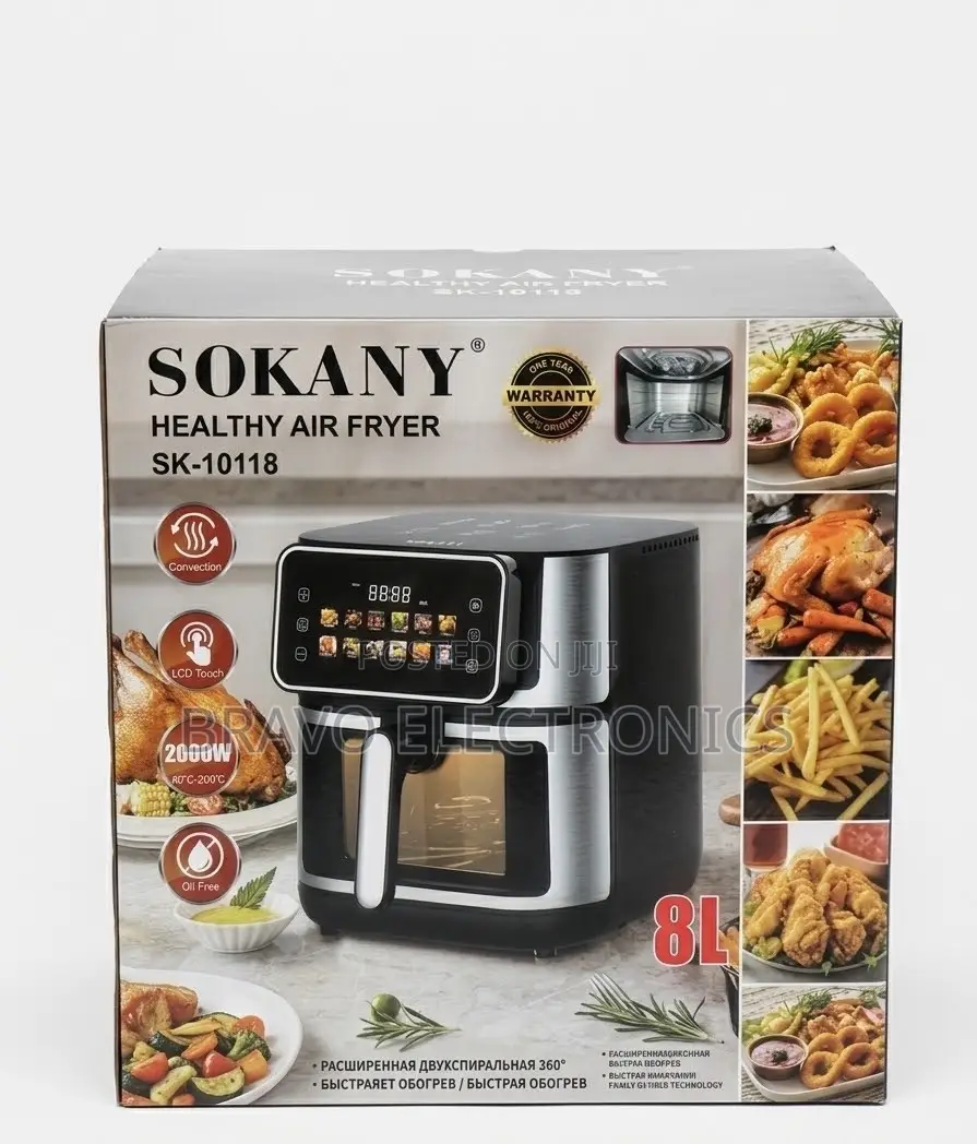  Sokany 8L Healthy Air Fryer – 2000W | Digital Touch Screen