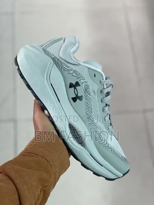 Sage Under Armour Athletic Sneaker With Topographic Map-Style Pattern