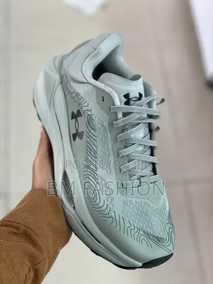 Sage Under Armour Athletic Sneaker With Topographic Map-Style Pattern