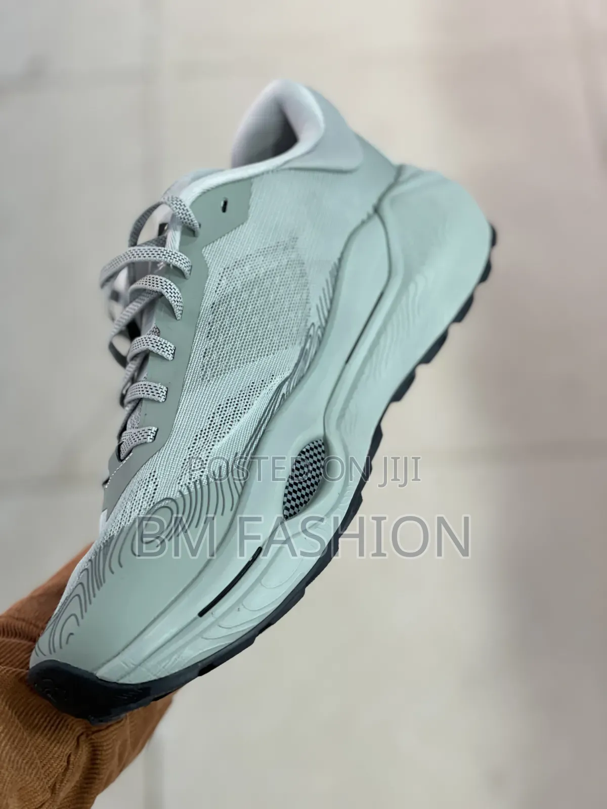 Sage Under Armour Athletic Sneaker With Topographic Map-Style Pattern