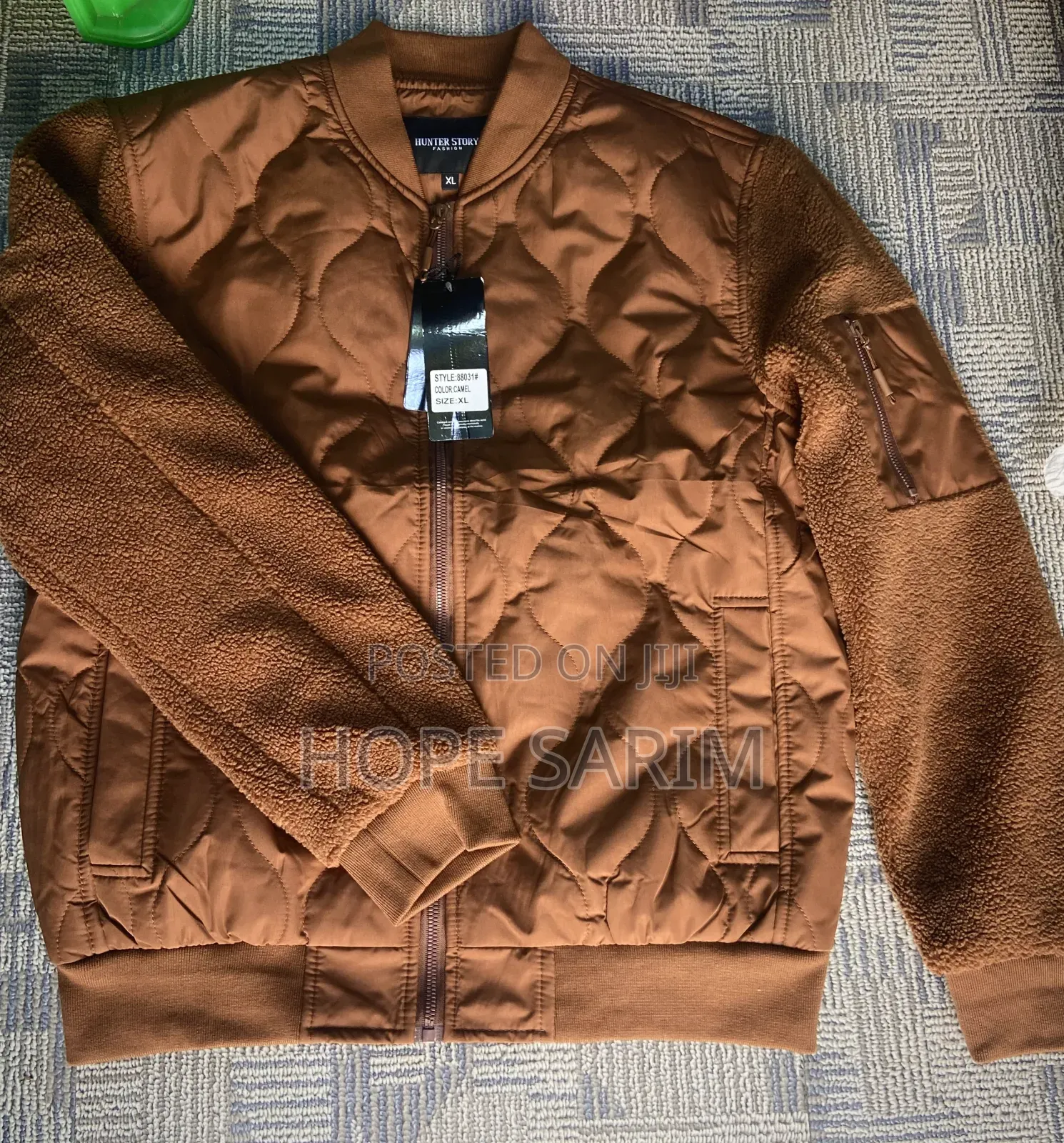 Hunter Story Quilted Sherpa Bomber Jacket