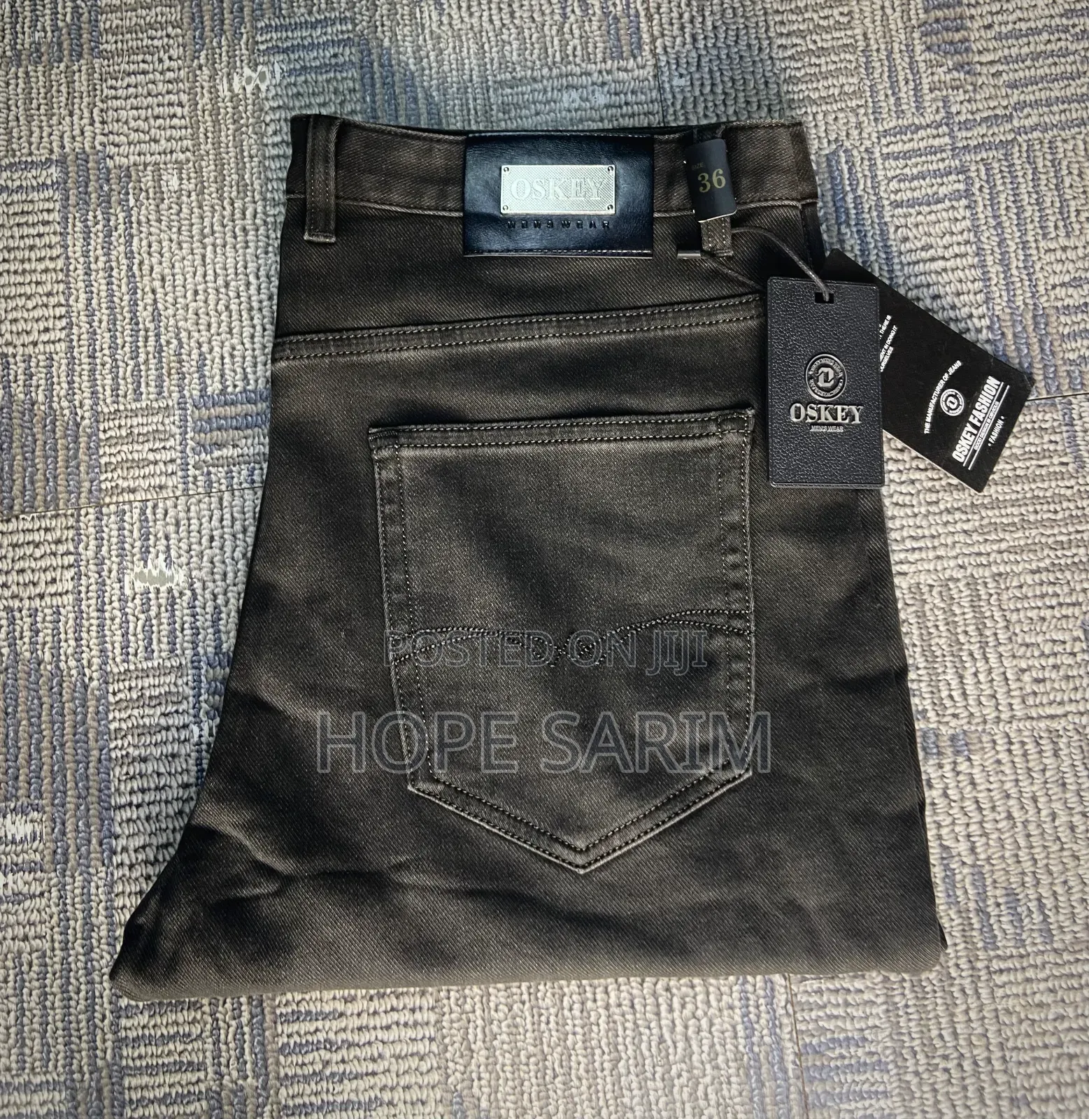 Oskey Menswear Washed Stretch Denim Jeans