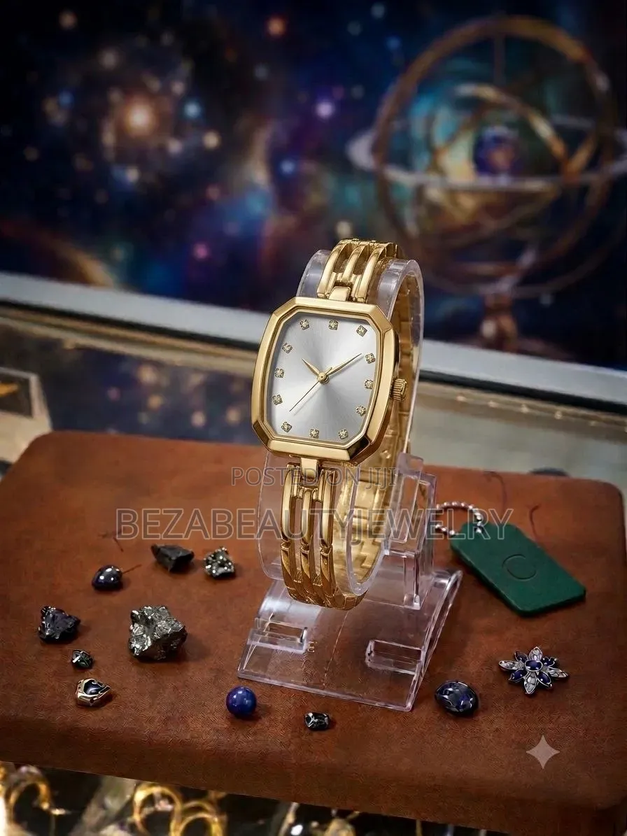 Luxury Women's Gold Octagon Chain Bracelet Watch