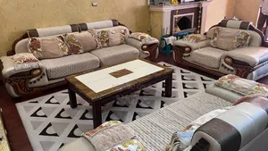 ሶፋ /Luxury Sofa Multi-Toned Beige and Brown Royal-Style Sofa