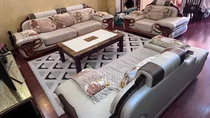 ሶፋ /Luxury Sofa Multi-Toned Beige and Brown Royal-Style Sofa