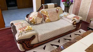 ሶፋ /Luxury Sofa Multi-Toned Beige and Brown Royal-Style Sofa
