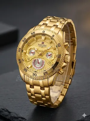 Gold-Toned Naviforce NF9222 Men's Quartz Multifunction Watch