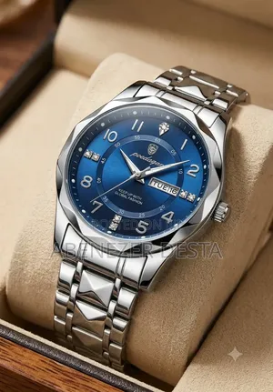 Poedagar Model 858 Men's Quartz Watch Featuring a Striking Blue Dial