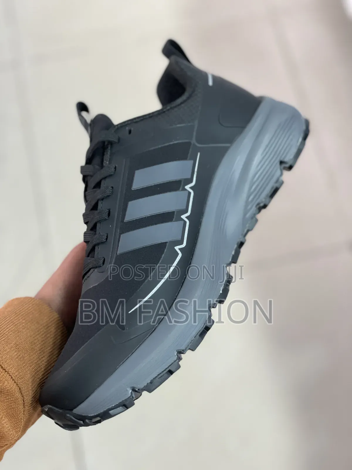 Black Adidas Terrex Gore-Tex Sneaker Featuring Dark Grey Signature