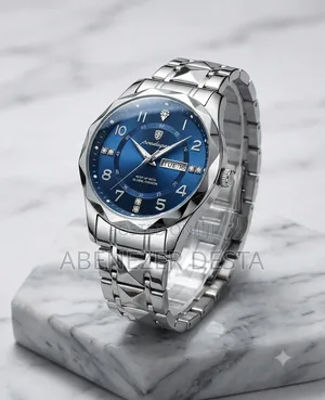 Poedagar Model 858 Men's Quartz Watch Featuring a Striking Blue Dial