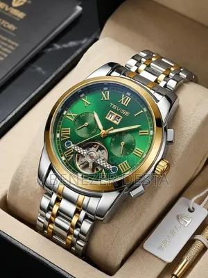 Tevise 9005 Automatic Mechanical Men's Watch With Striking Green Dial