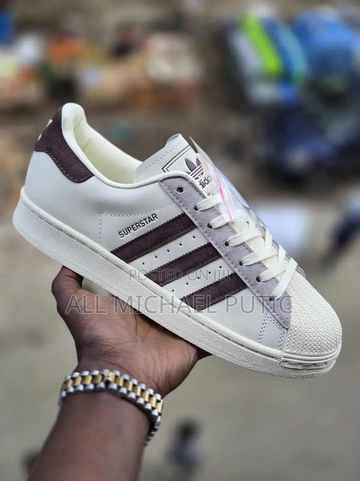 Adidas Superstar Sneaker Featuring a White Leather Upper