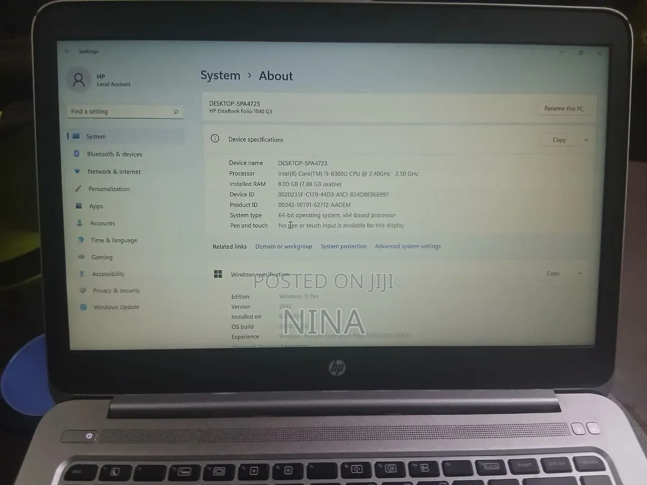 Laptop HP EliteBook Folio 1040 G3 8GB Intel Core i5 SSD 512GB
